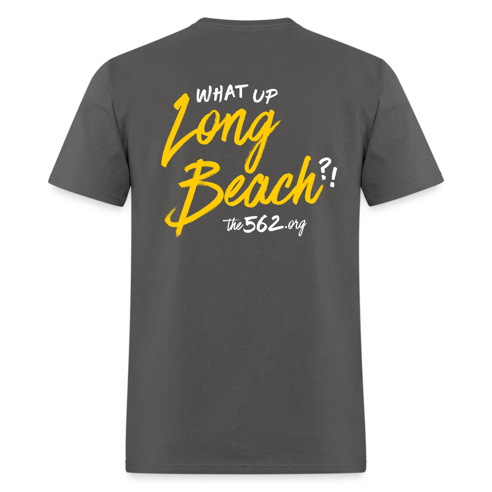 The562 | What Up Long Beach?! Men's Charcoal Tee - charcoal