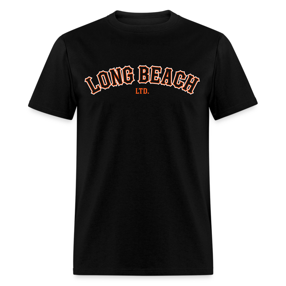 Orange and Black Men's Black Tee - black