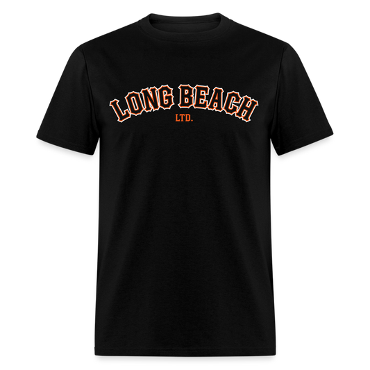 Orange and Black Men's Black Tee - black