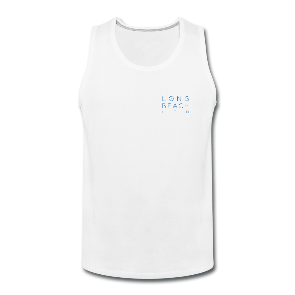 Men’s White Logo Tank - Long Beach LTD | Long Beach Limited T-Shirts and Apparel