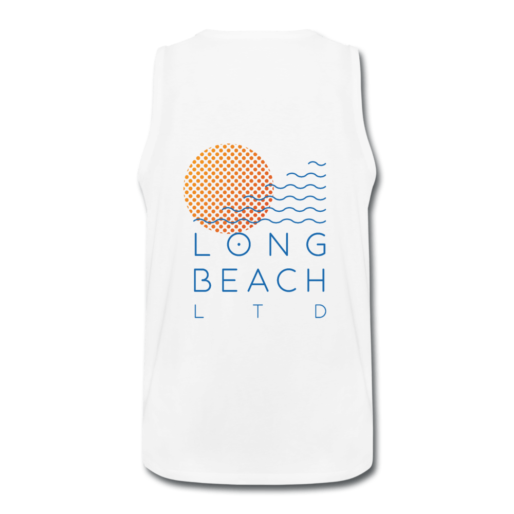 Men’s White Logo Tank - Long Beach LTD | Long Beach Limited T-Shirts and Apparel