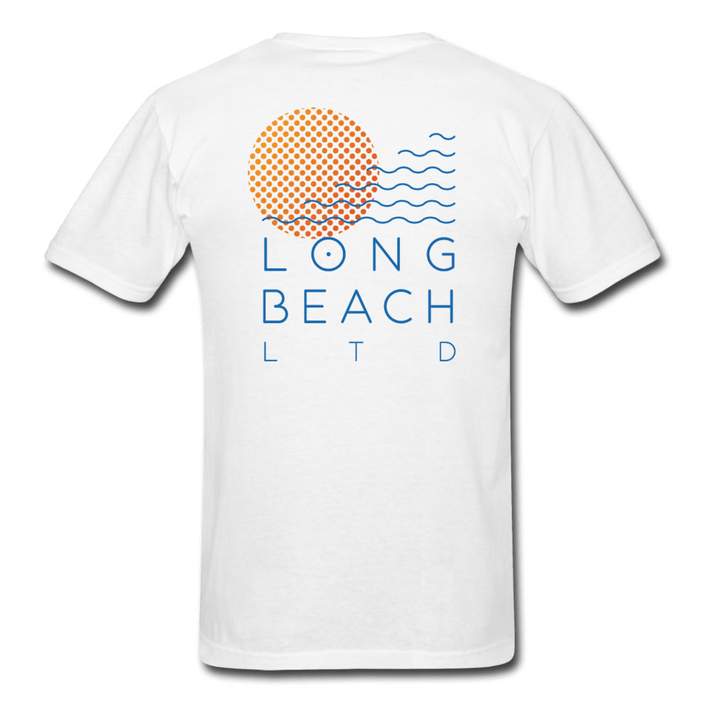 Men's Big & Tall White Logo Tee - Long Beach LTD | Long Beach Limited T-Shirts and Apparel