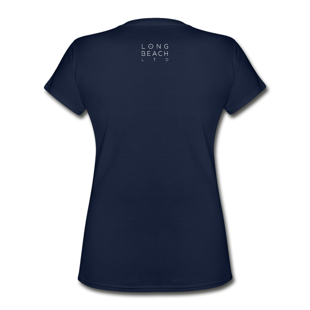Ice Dogs Throwback | Women's Navy V-Neck Tee - navy