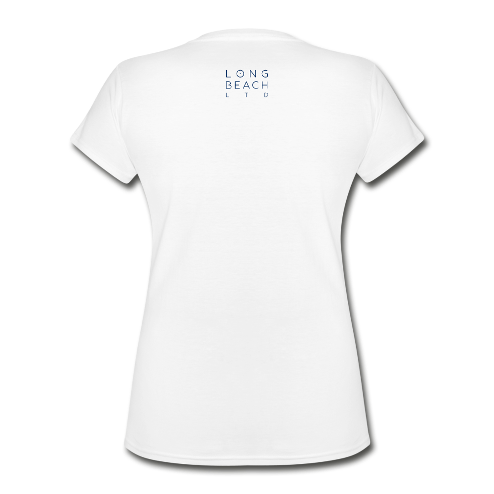 Ice Dogs Throwback | Women's White V-Neck Tee - white