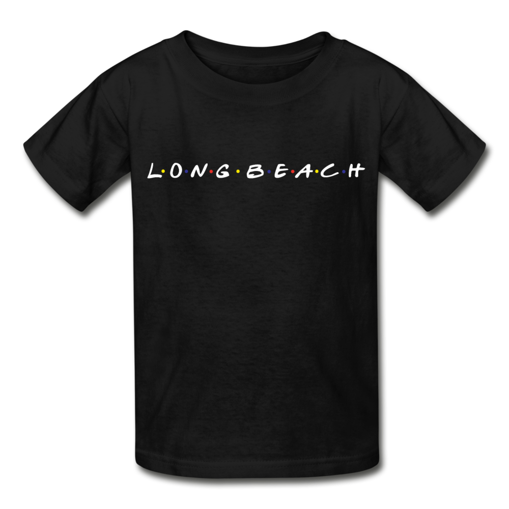 The One With Long Beach On It | Kids' Black Tee - black