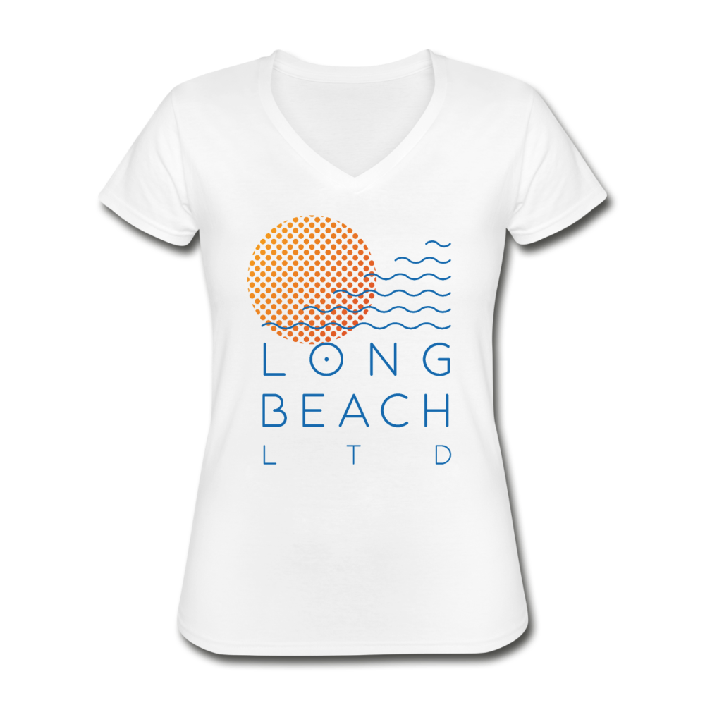 Women's White Logo V-Neck Tee - white