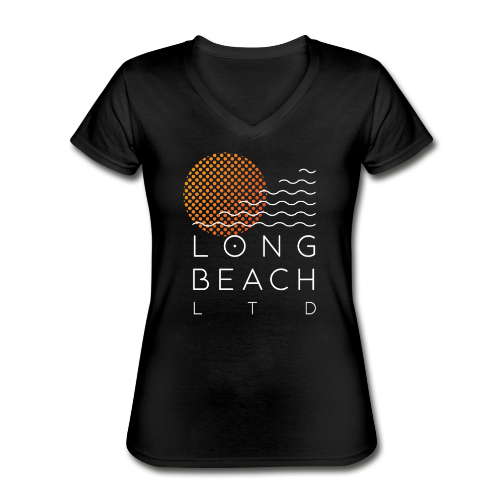 Women's Black Logo V-Neck Tee - black