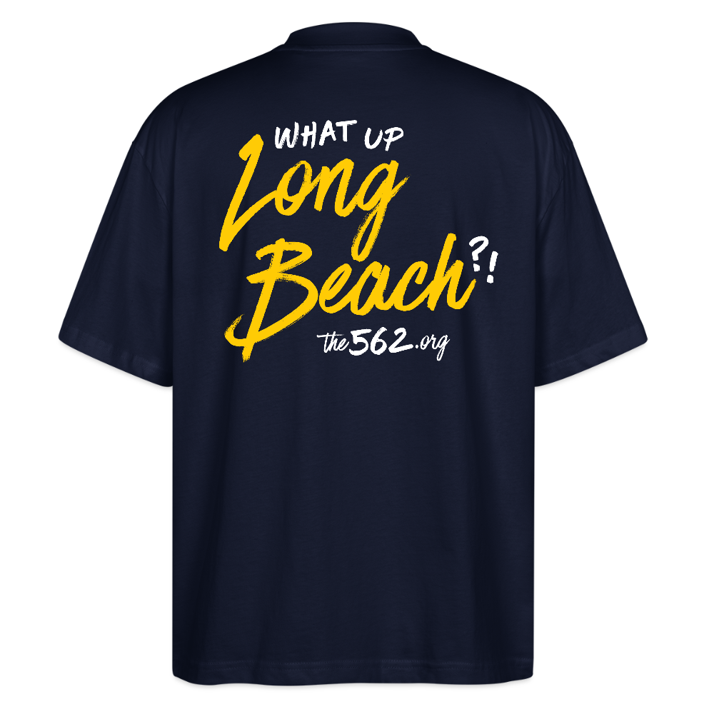 The 562 | What Up Long Beach?! Oversized Black Tee - french navy