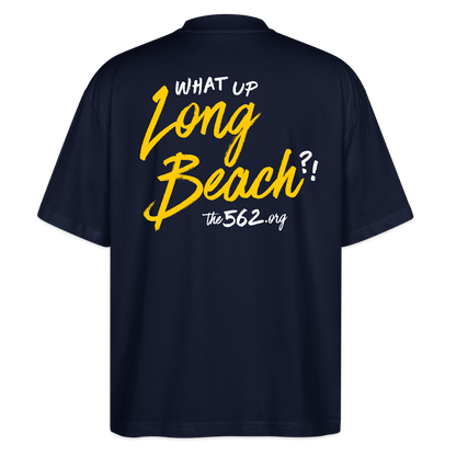 The 562 | What Up Long Beach?! Oversized Black Tee - french navy