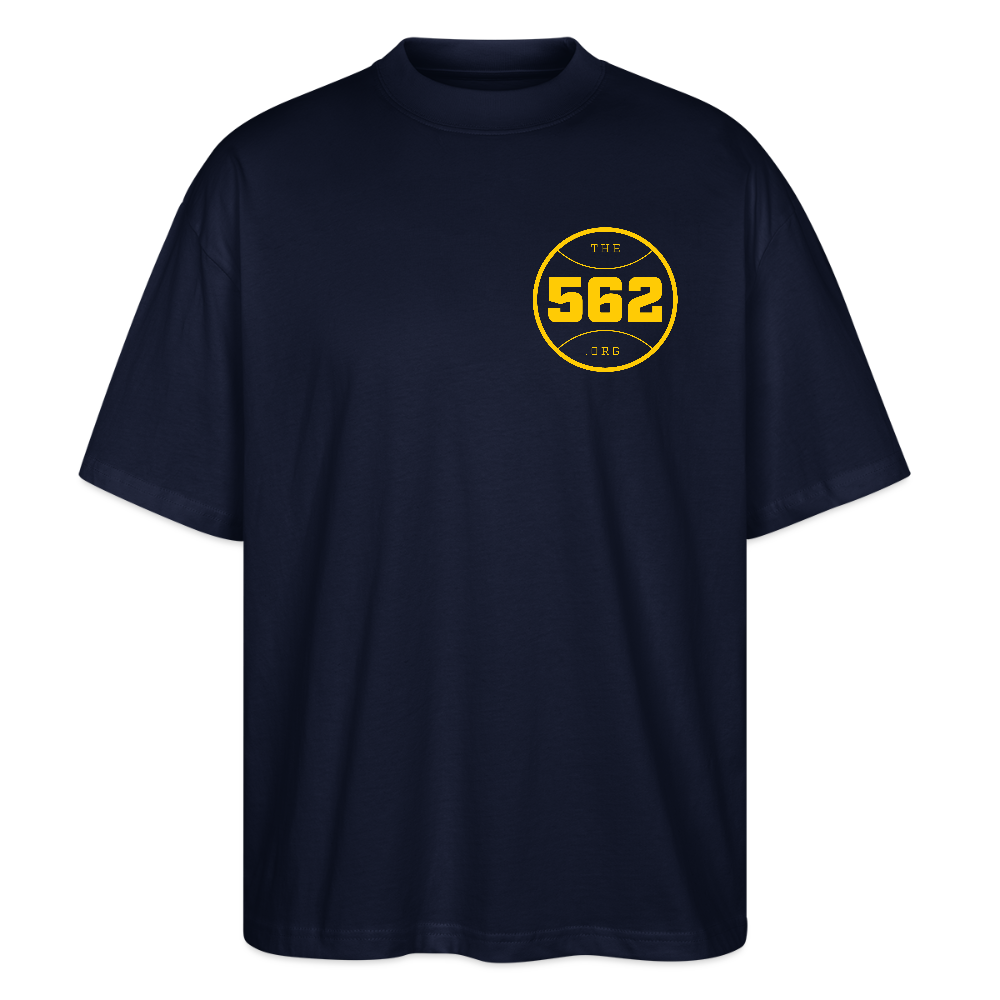 The 562 | What Up Long Beach?! Oversized Black Tee - french navy