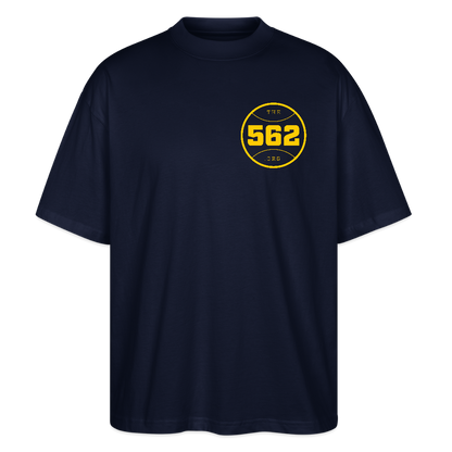 The 562 | What Up Long Beach?! Oversized Black Tee - french navy
