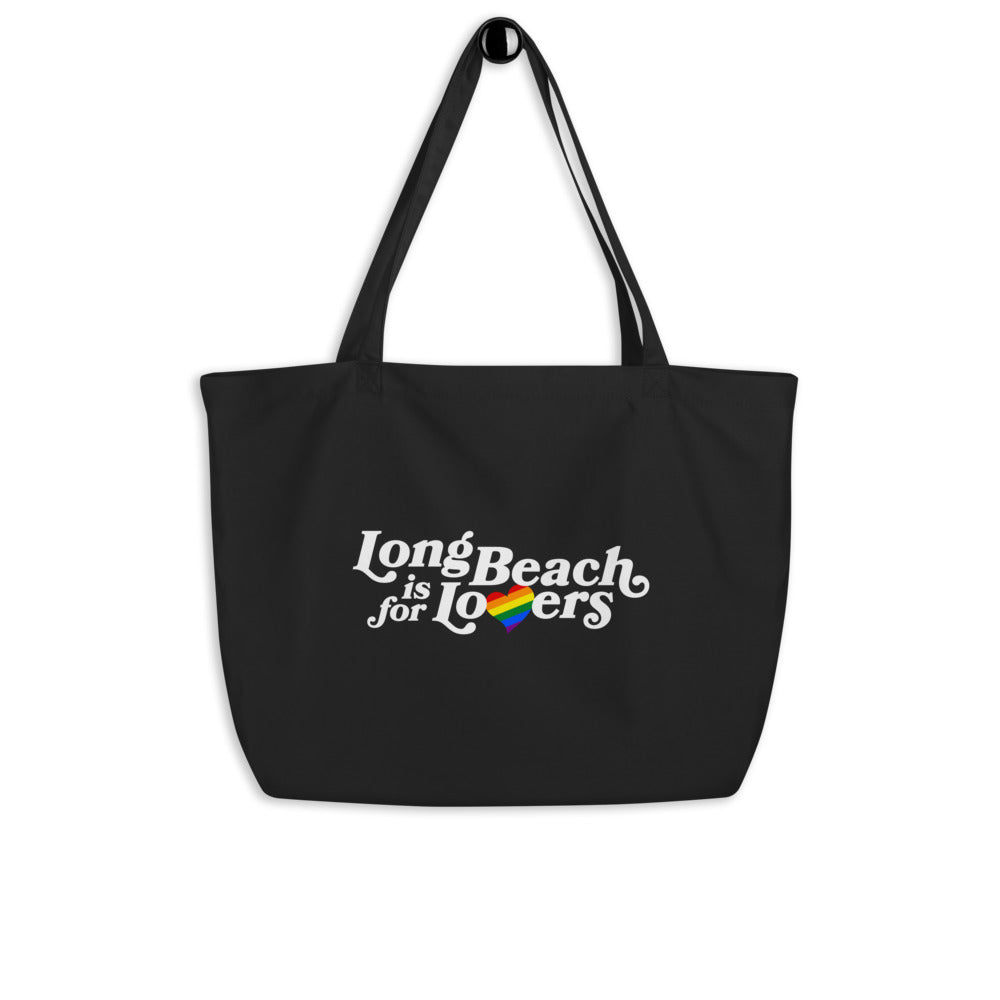 LB is for Lovers | Pride Black Tote Bag
