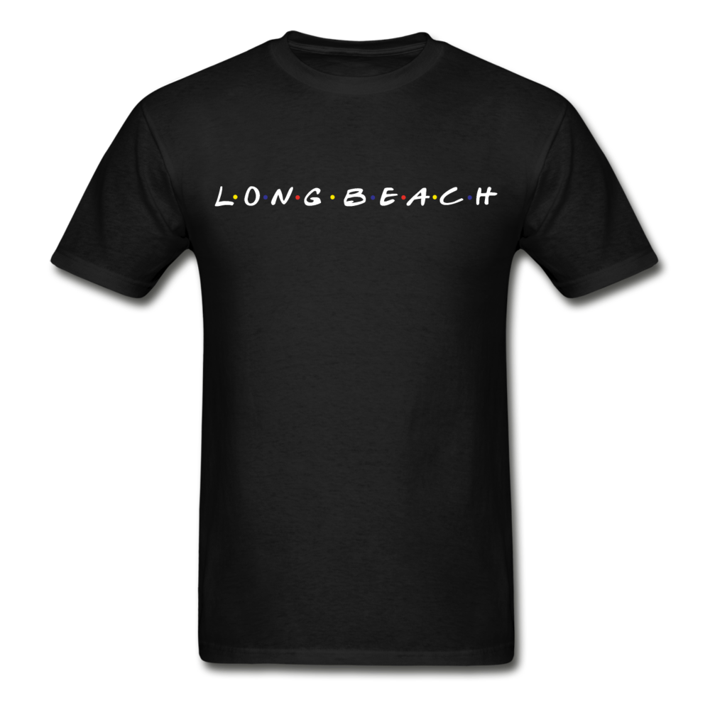The One With Long Beach On It | Men's Black Tee - black