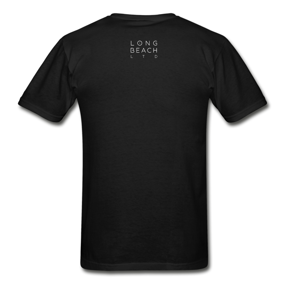 The One With Long Beach On It | Men's Black Tee - black