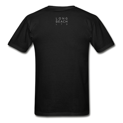 The One With Long Beach On It | Men's Black Tee - black