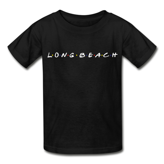 The One With Long Beach On It | Kids' Black Tee - black