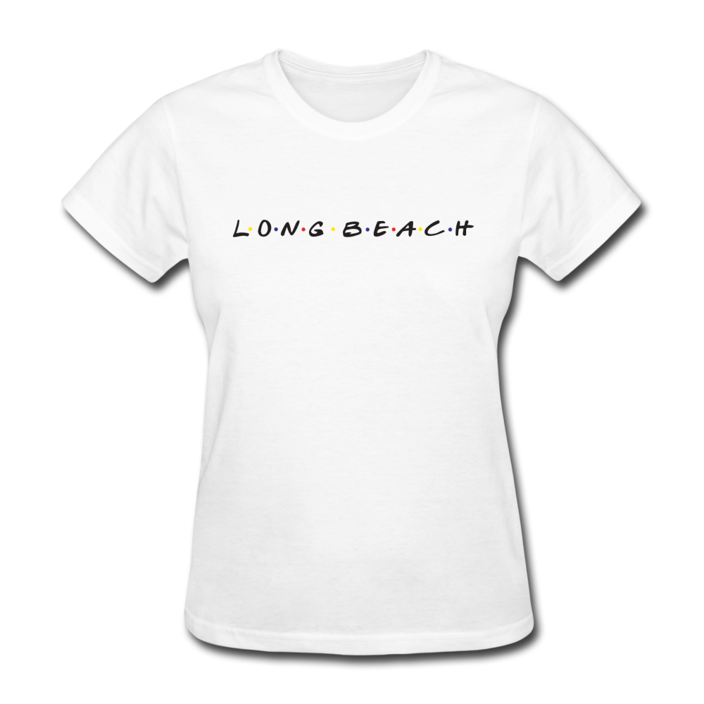 The One With Long Beach On It | Women's White Tee - white