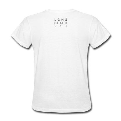 The One With Long Beach On It | Women's White Tee - white