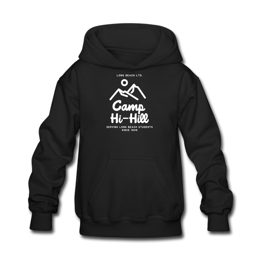 Camp Hi-Hill Retro | Kids' Black Hoodie - black