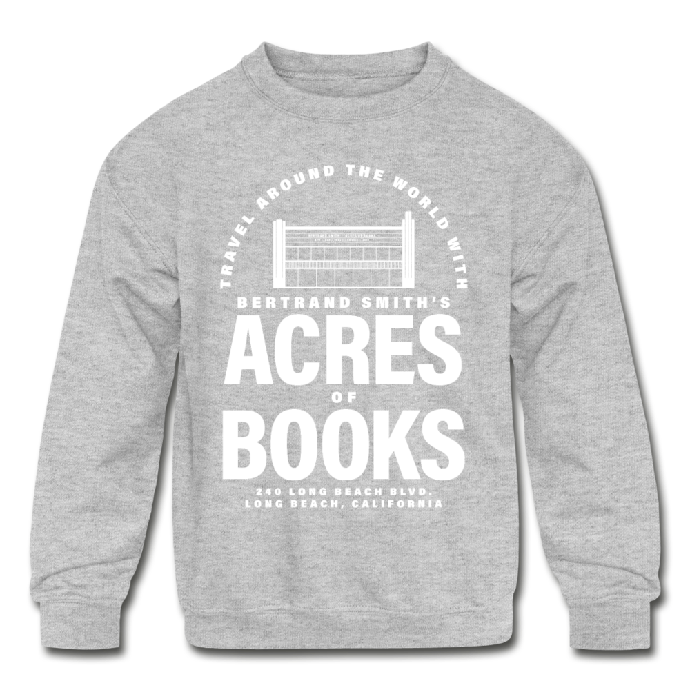 Acres of Books | Kids' Crewneck Sweatshirt (Multiple Colors) - heather gray