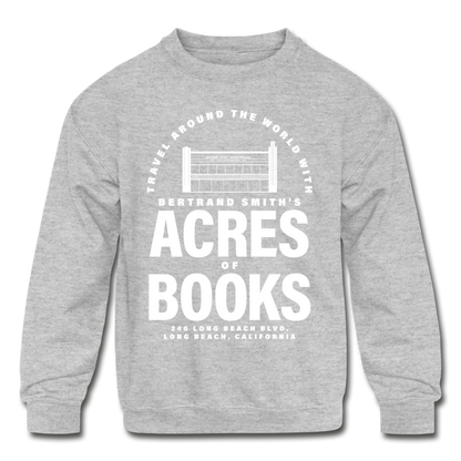 Acres of Books | Kids' Crewneck Sweatshirt (Multiple Colors) - heather gray
