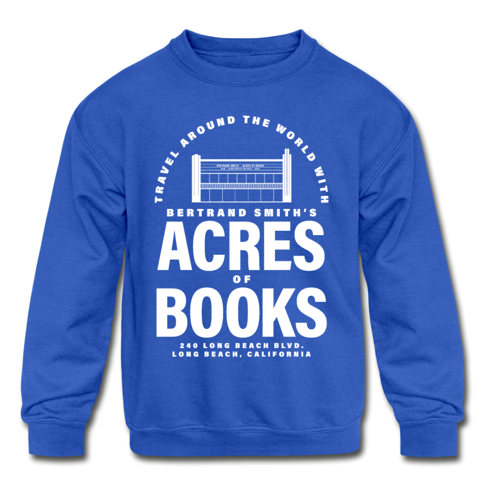 Acres of Books | Kids' Crewneck Sweatshirt (Multiple Colors) - royal blue