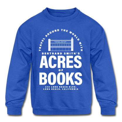 Acres of Books | Kids' Crewneck Sweatshirt (Multiple Colors) - royal blue