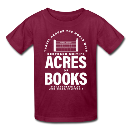 Acres of Books | Kids' Tee (Multiple Colors) - burgundy