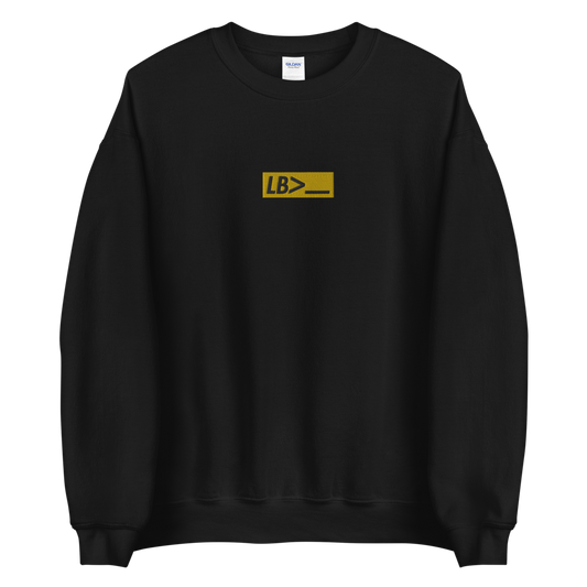LB> | Black Embroidered Crewneck Sweatshirt