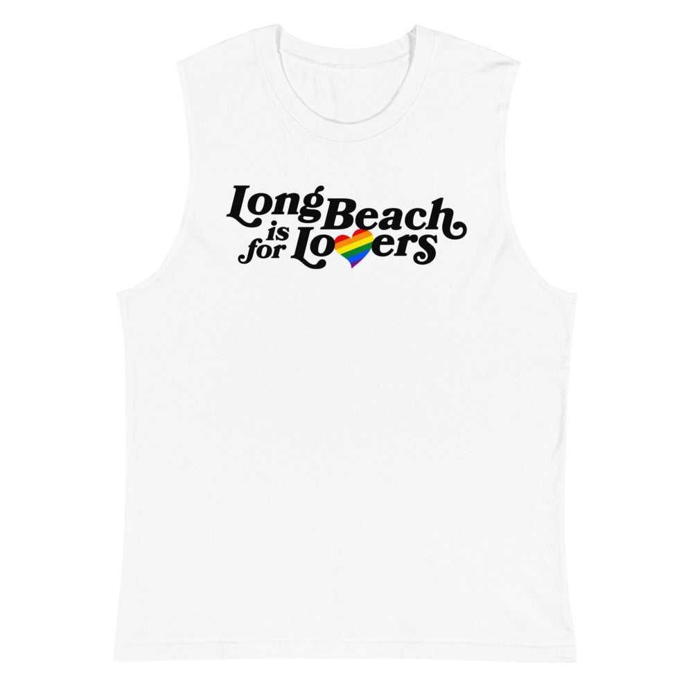 LB is for Lovers | Pride White Muscle Shirt
